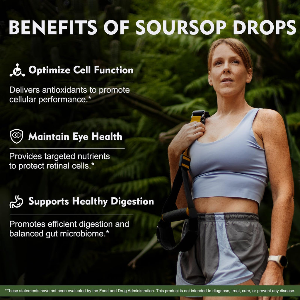 Herbs 8-in-1 Soursop Graviola Bitters Liquid Drops, 1 fl oz | Soursop Leaf Extract Drops, Sea Moss, Ashwagandha & Turmeric, Immune, Liver, Antioxidant & Sleep Support, Alcohol-Free