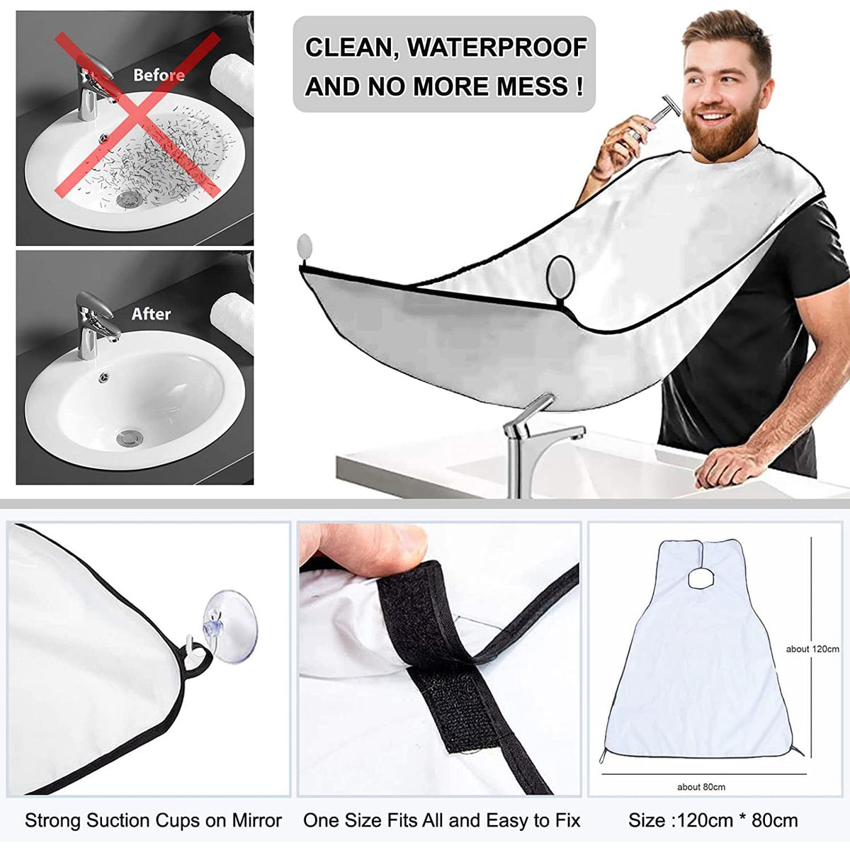 LEPONIX Shaving Kit for Men with Safety Razor Brush Bowl and Beard Bib