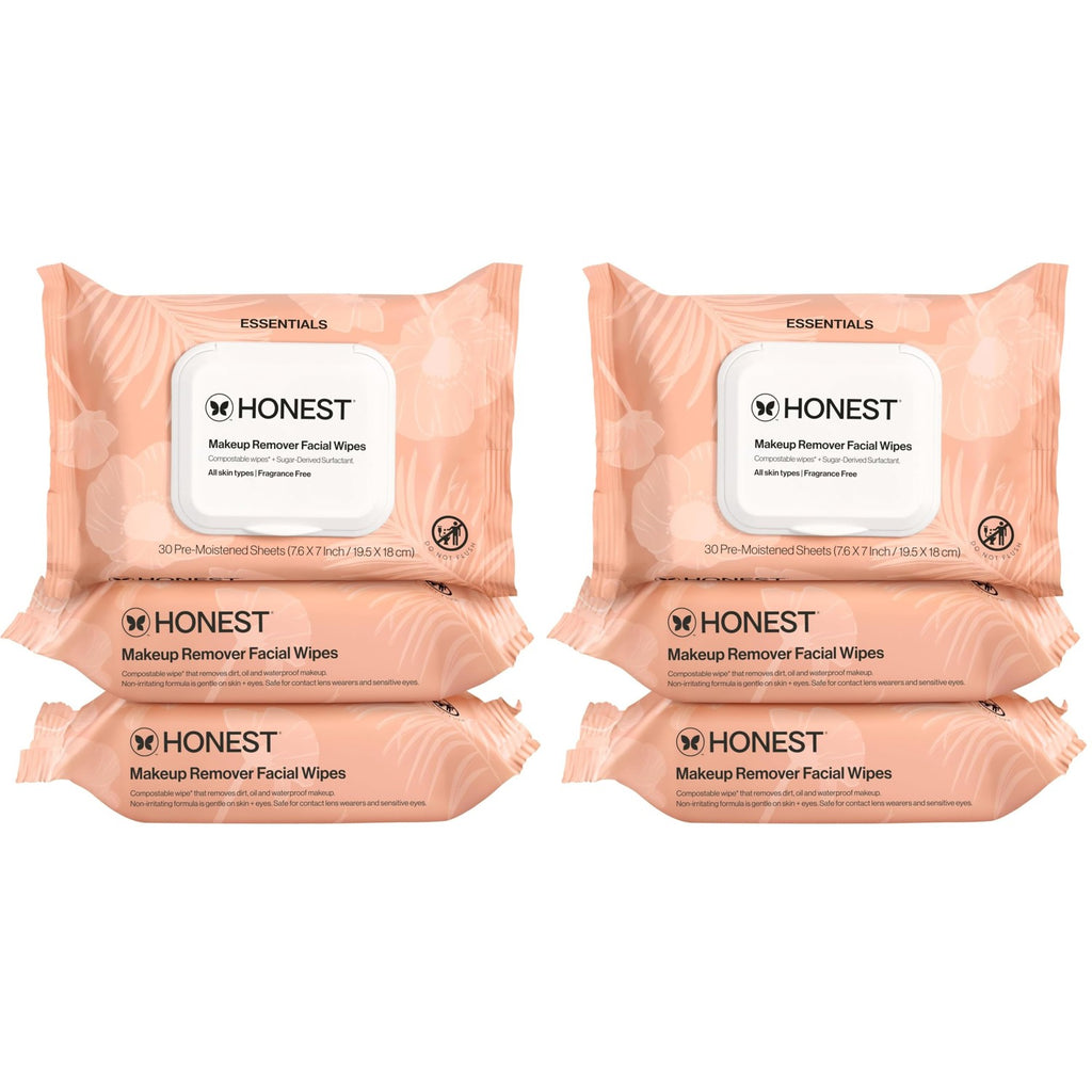 Honest Beauty Cleansing Makeup Remover Facial Wipes, Fragrance-Free, 90ct