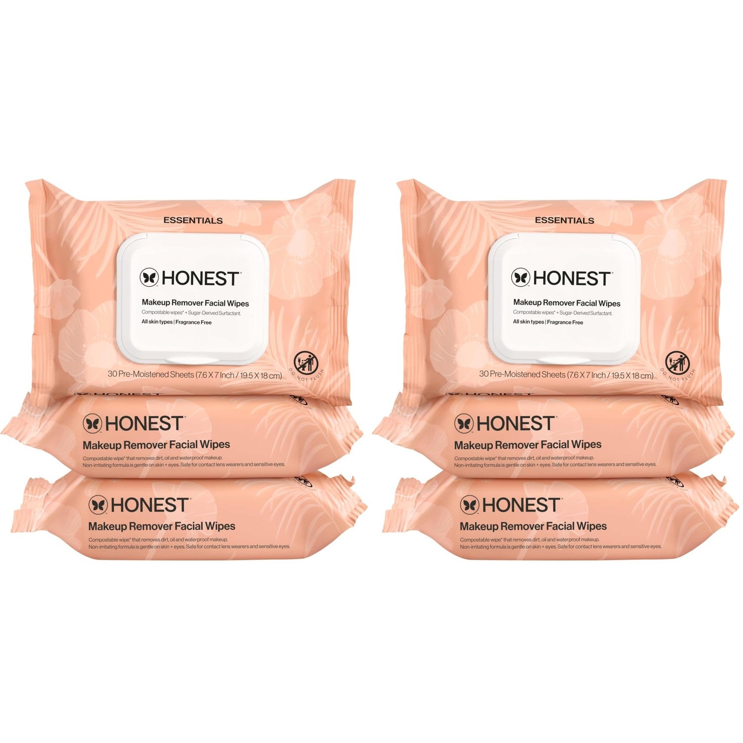 Honest Beauty Cleansing Makeup Remover Facial Wipes, Fragrance-Free, 90ct