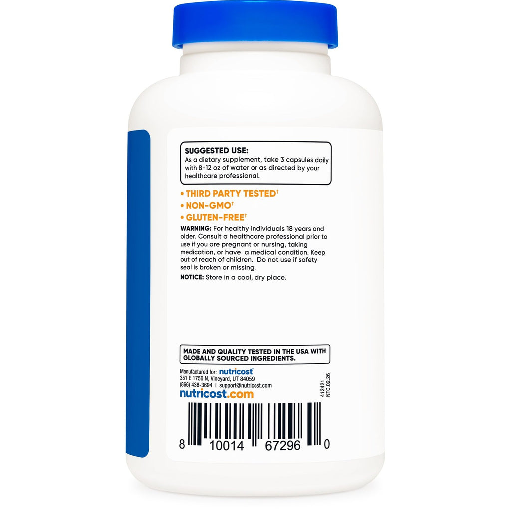 Nutricost Magnesium Malate 2,100mg, 180 Capsules - Vegetarian, Non-GMO, Gluten Free (Pack of 3)