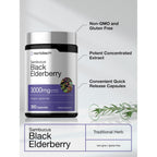 Horbäach Black Elderberry | 300 Capsules | Sambucus Supplement | Non-GMO & Gluten Free