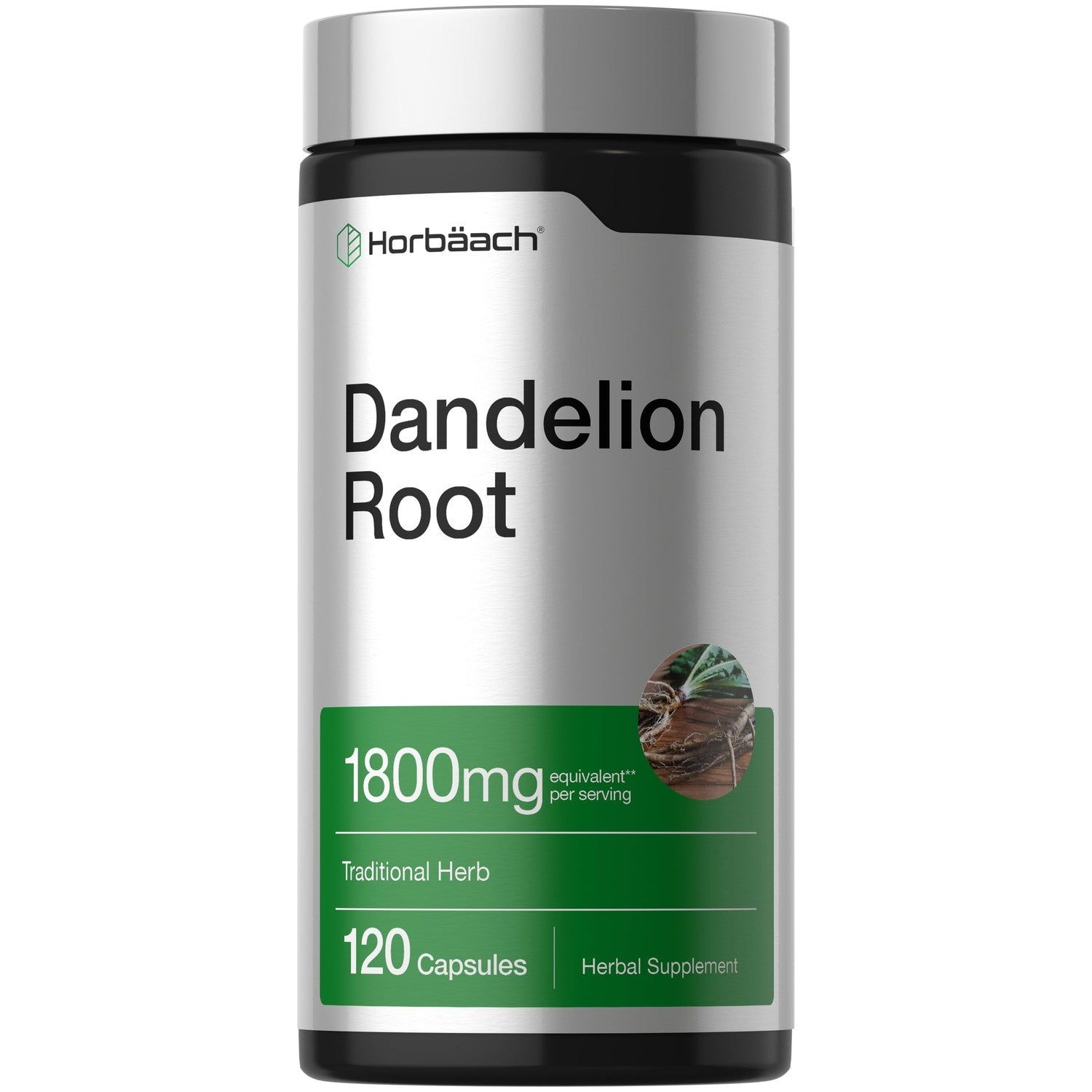 Horbäach Dandelion Root Supplement | 120 Capsules | Non-GMO, Gluten Free