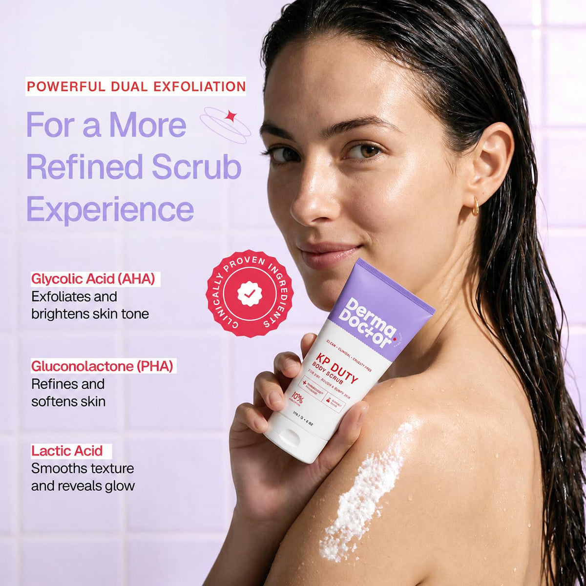 DERMAdoctor KP Bump Eraser Body Scrub, 10% AHAs + PHAs, Rough & Bumpy Skin