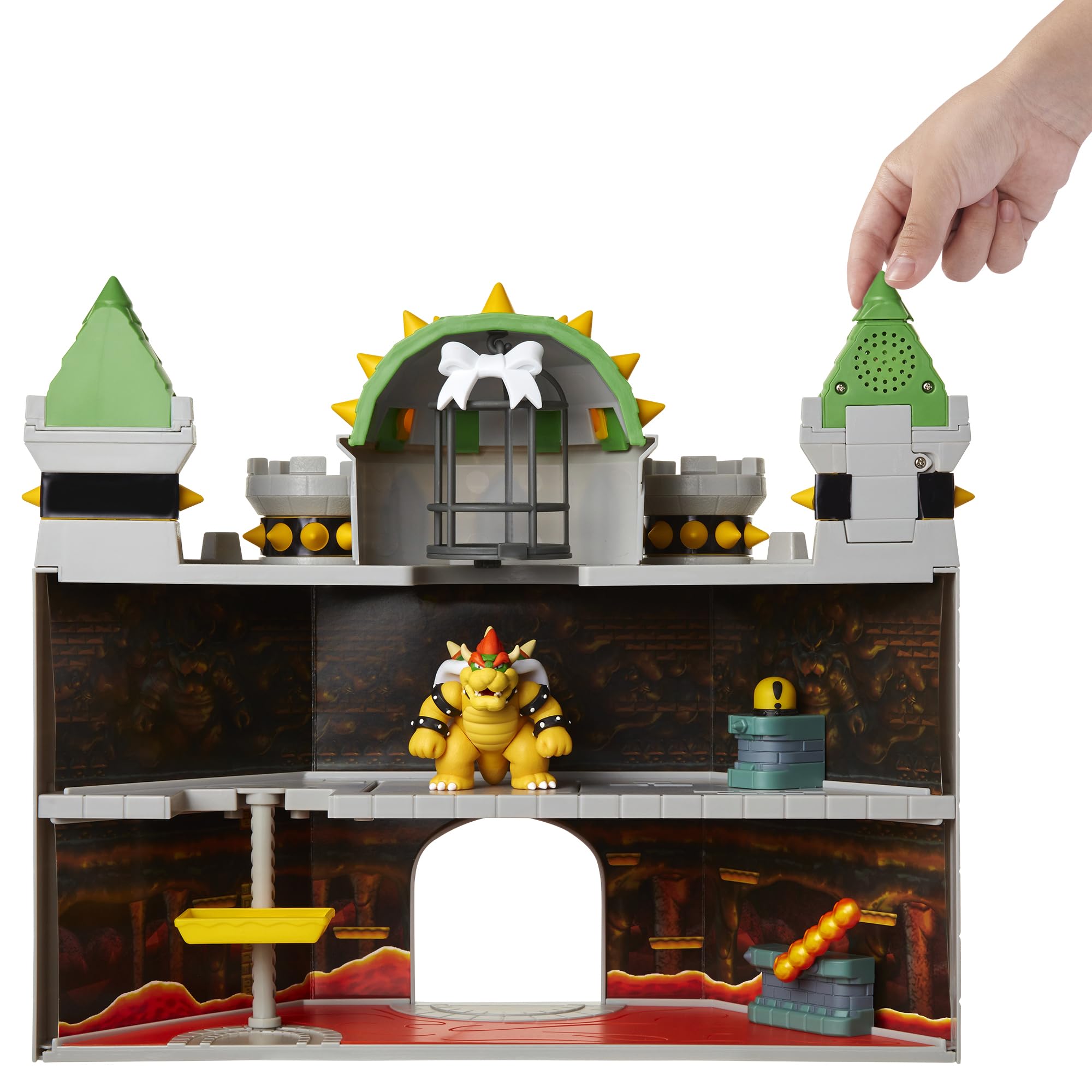 Buy now Super Mario Nintendo Deluxe Bowser's Castle Playset with 2.5" Exclusive Articulated Bowser Action Figure, Interactive Play Set with Authentic in-Game Sounds at indiglob india