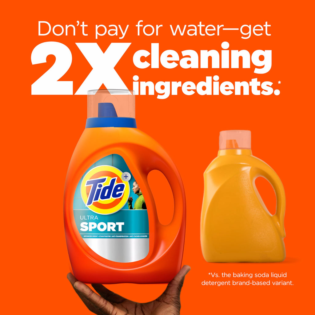 Buy now Tide Ultra Sport Liquid Laundry Detergent, 132 fl oz, 94 Loads, Laundry Detergent Liquid with Advanced Sweat plus Stain Fighters at indiglob india