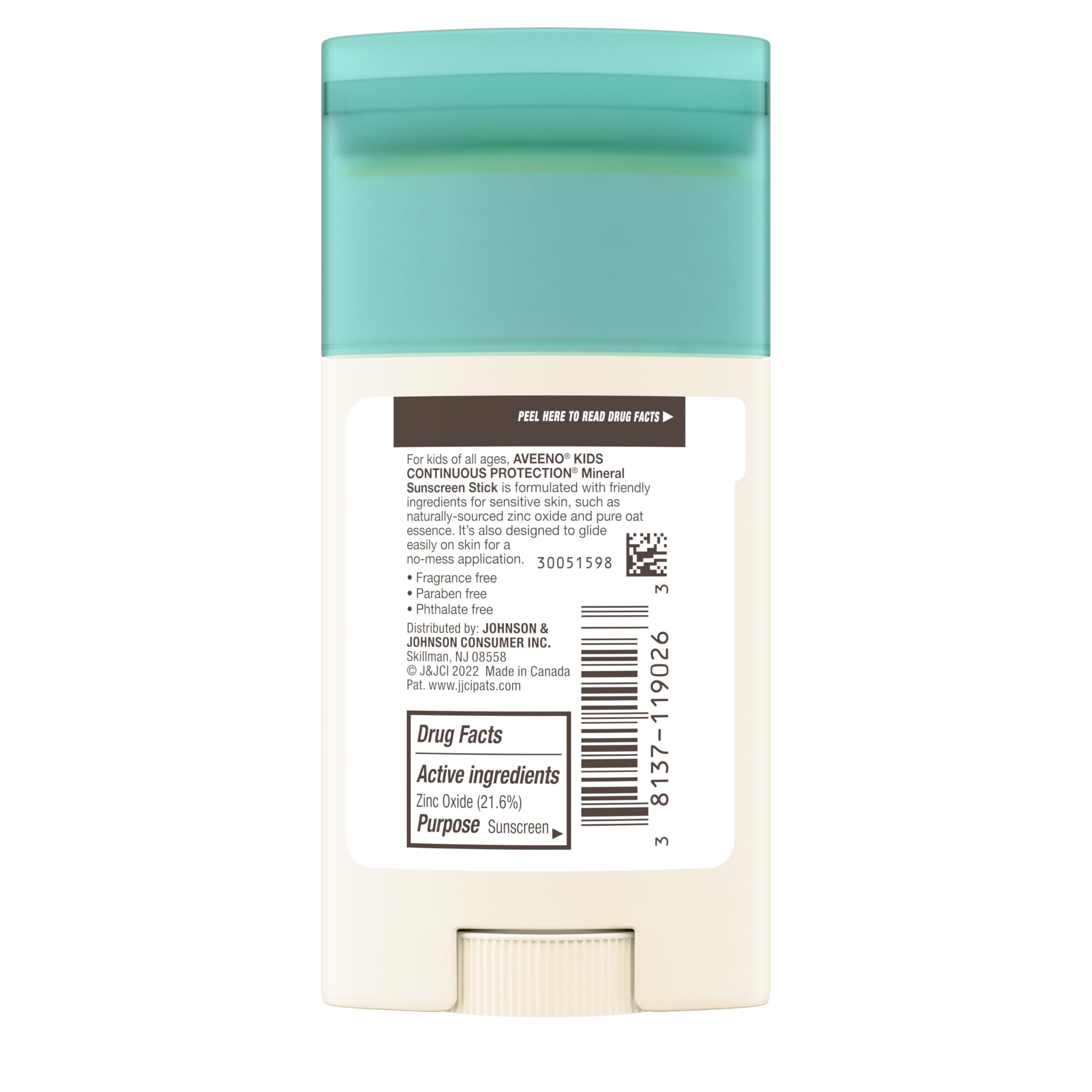 Buy now Aveeno Kids Continuous Protection Zinc Oxide Mineral Sunscreen Stick for Sensitive Skin, Face & Body Sunscreen Stick for Kids with Broad Spectrum SPF 50, Sweat- & Water-Resistant, 1.5 oz at indiglob india