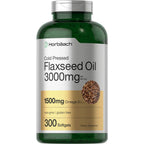 Horbäach Flaxseed Oil Softgel Capsules 3000mg | 300 Count | High Potency