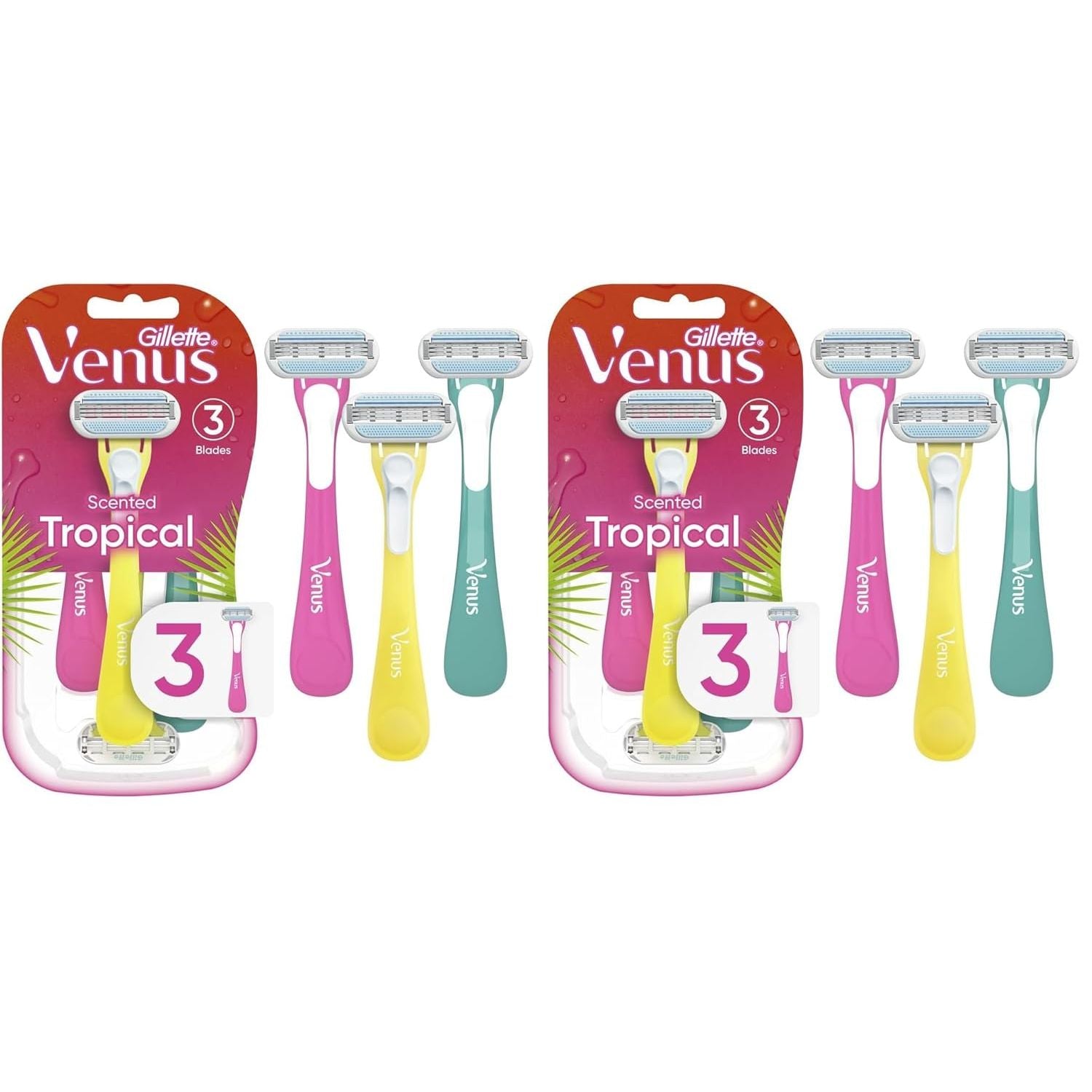 Buy now Gillette Venus Tropical Women's Disposable Razor, 3 Count 3 Count (Pack of 2) at indiglob india