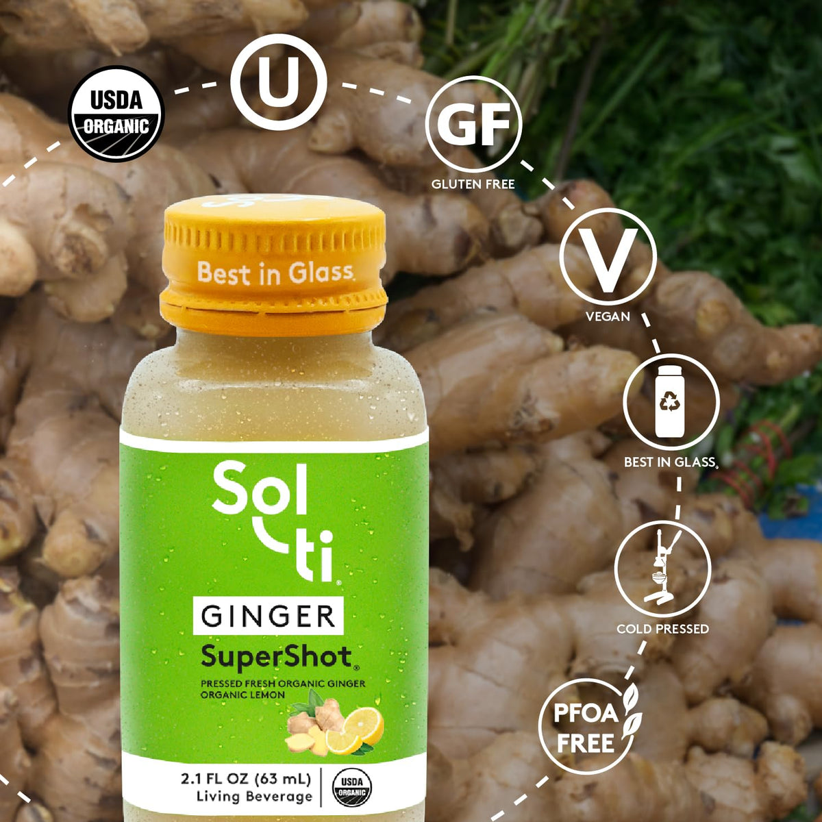 Sol Ti, Supershot Ginger Single Organic, 2.1 Fl Oz