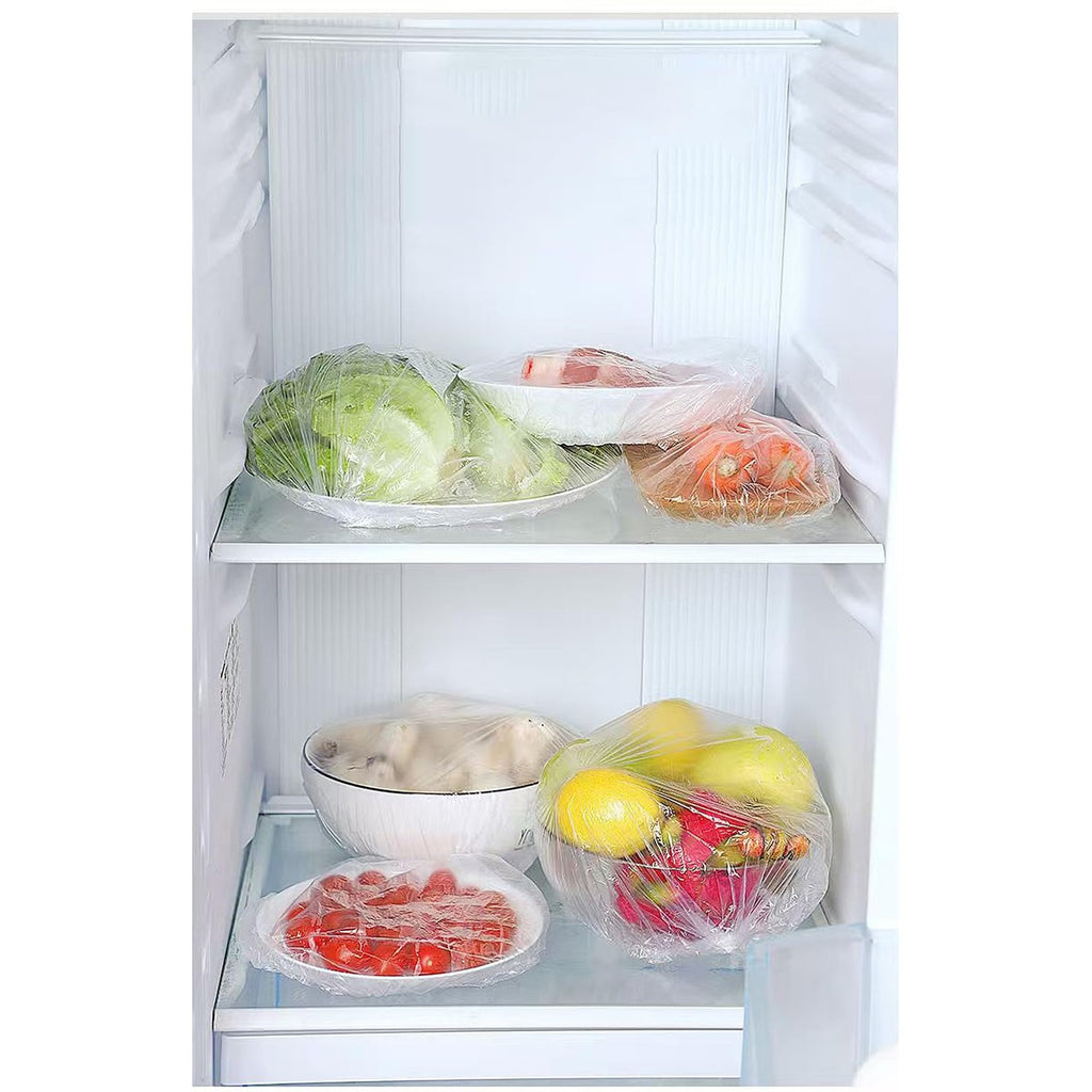 300PCS Disposable Bowl Covers Canning Lids, Plastic Bowl Covers Food Cover Stretch Edging, Flexible Storage Packaging for Storage Containers, Plastic Lids for Disposable Cling Bags for Household