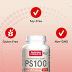 Buy now Jarrow Formulas PS100 Phosphatidylserine 100 mg, Dietary Supplement for Brain Health and Cognition Support, 60 Softgels, 20-60 Day Supply at indiglob india