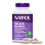 Natrol Sleep & Restore Magnesium and 5mg Melatonin Sleep Aid, 60 Capsules | Nighttime Sleep-Aid, Support Relaxation, Calm Magnesium Glycinate, with GABA, Botanical Blend, 100% Drug-Free, 30 Day Supply