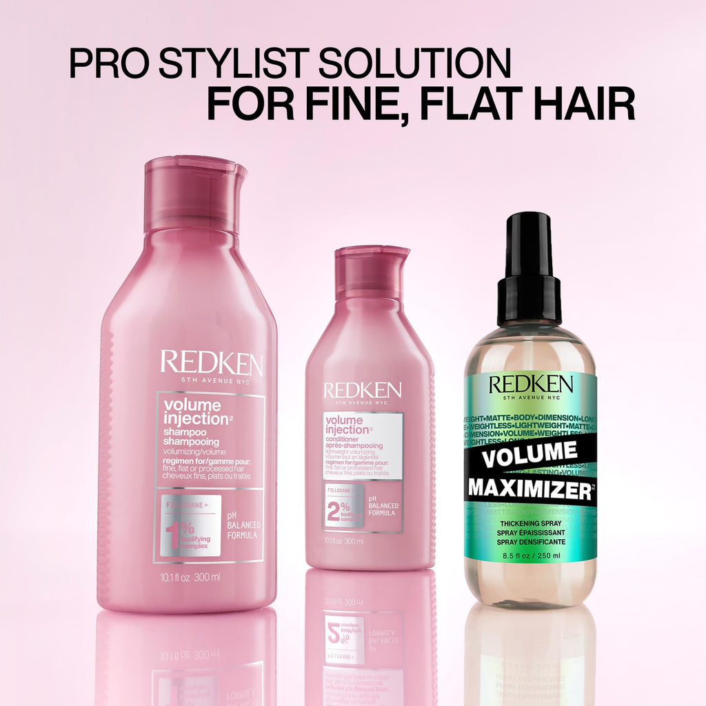 Redken Volume Injection Shampoo For Fine Hair - Adds Lift & Body, Volumizing & Detangling Without Weighing Down, Paraben Free