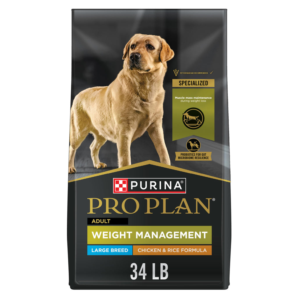 Purina Pro Plan Weight Management Large Breed Dog Food, Chicken, 34 lb Bag