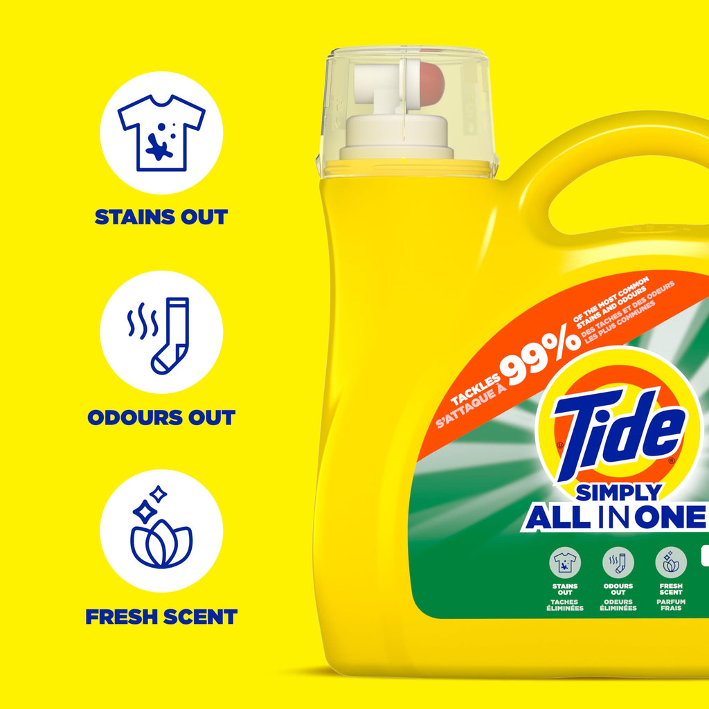 Buy now Tide Simply All-In-One Liquid Laundry Detergent, Refreshing Breeze Scent, 6 Loads, 10 fl oz at indiglob india