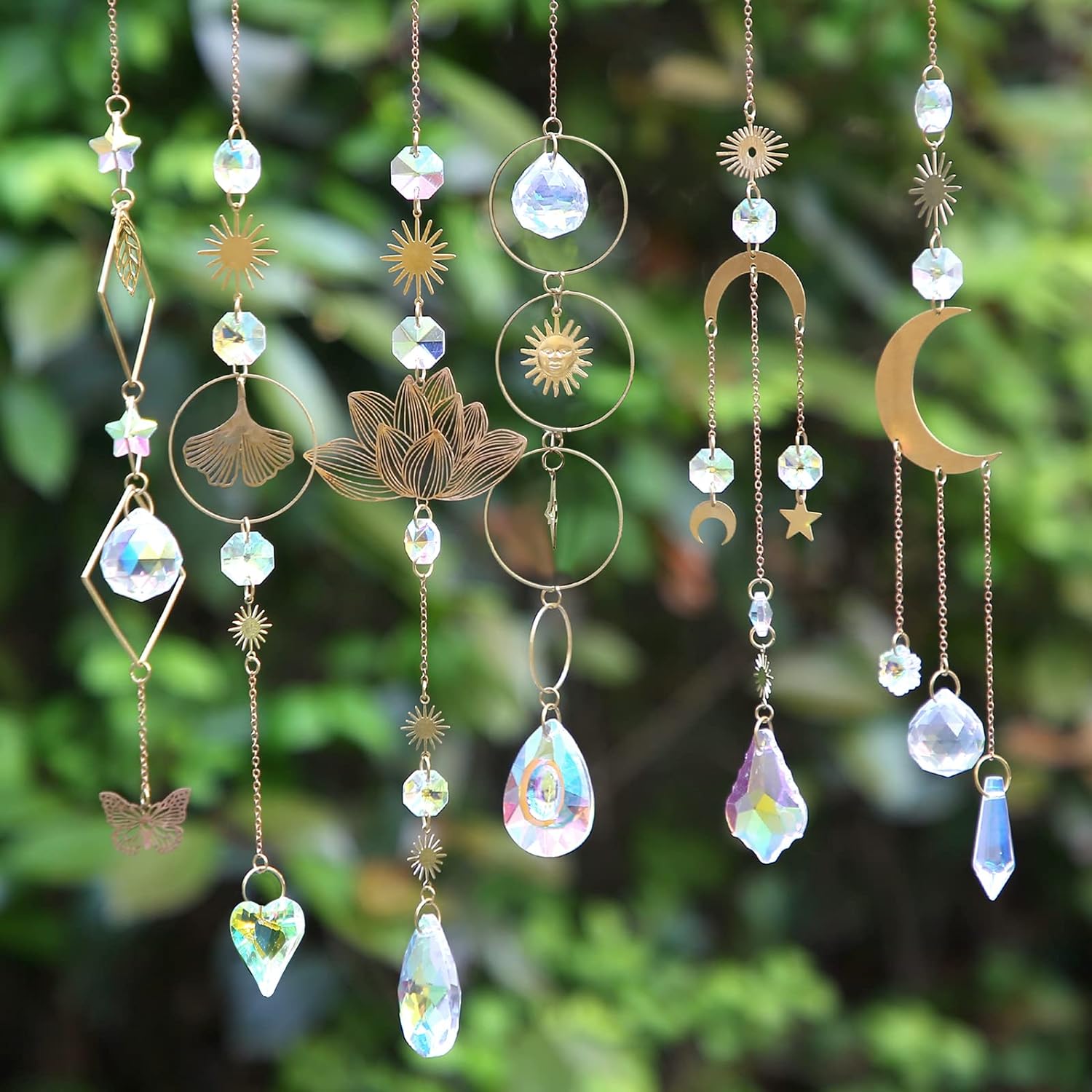 Buy now 6Pieces Colorful Crystals Suncatcher Hanging for Window Crystal Ball Prism Rainbow Maker Pendants for Garden Christmas Tree Wedding Party Patio Backyard Car Home Indoor Outdoor Decoration Gold A 6 at indiglob india