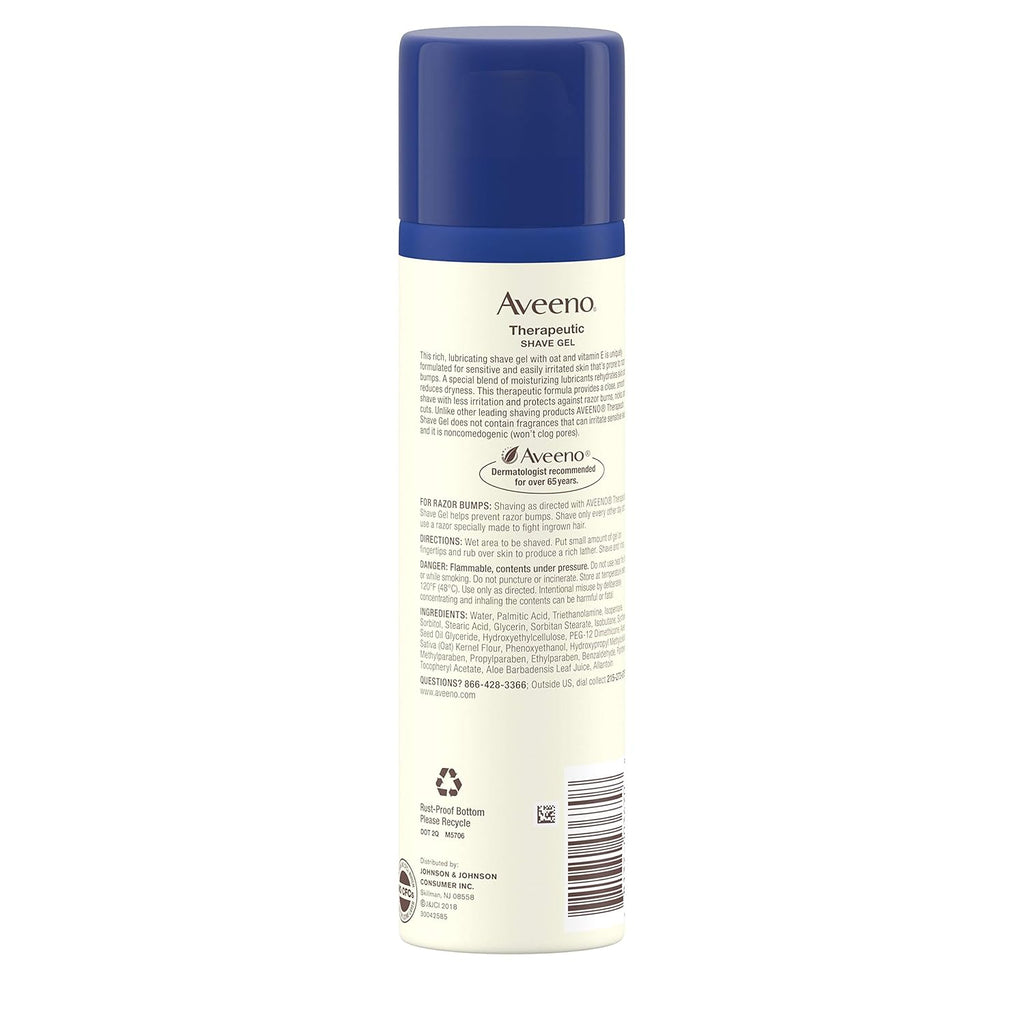 Buy now Aveeno Therapeutic Shave Gel with Oat and Vitamin E to Help Prevent Razor Bumps and Soothe Dry and Sensitive Skin, No Added Fragrances and Non-Comedogenic, 7 oz at indiglob india