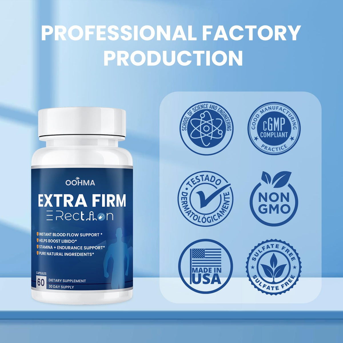 New Male Enhancing Supplement, Designed to be Fast Acting for Blood Flow to Gain Length & Girth + Stamina, Increase Size, Strength, Maca, Epimedium, and Other Natural Ingredients, 3rd Party Tested