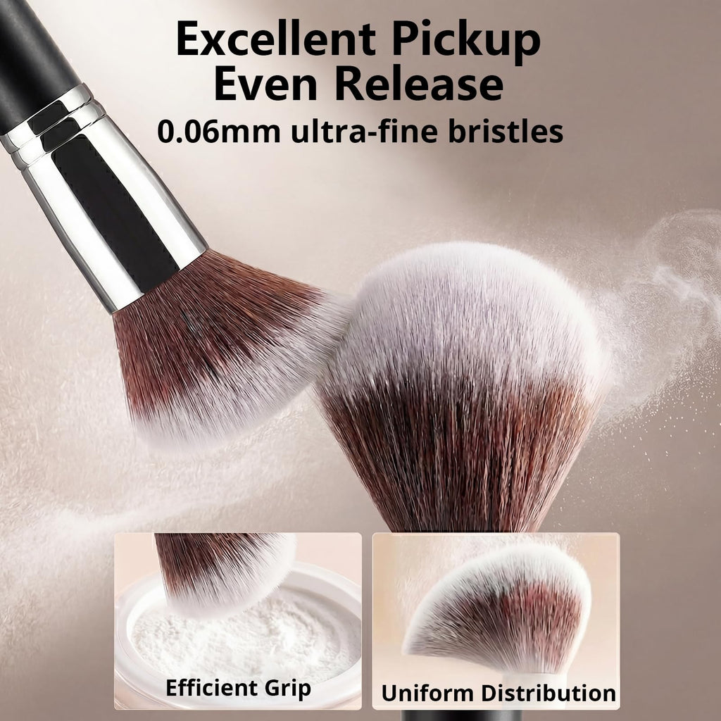 BEAKEY Makeup Brushes set with 2 Blending Sponges,10 Brush Face and Eye Set | Beginner-friendly face and eye tools with soft synthetic fibers for light,buildable coverage from foundation to eyeshadow