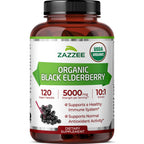 Zazzee USDA Organic Black Elderberry 10:1 Extract, 120 Vegan Capsules