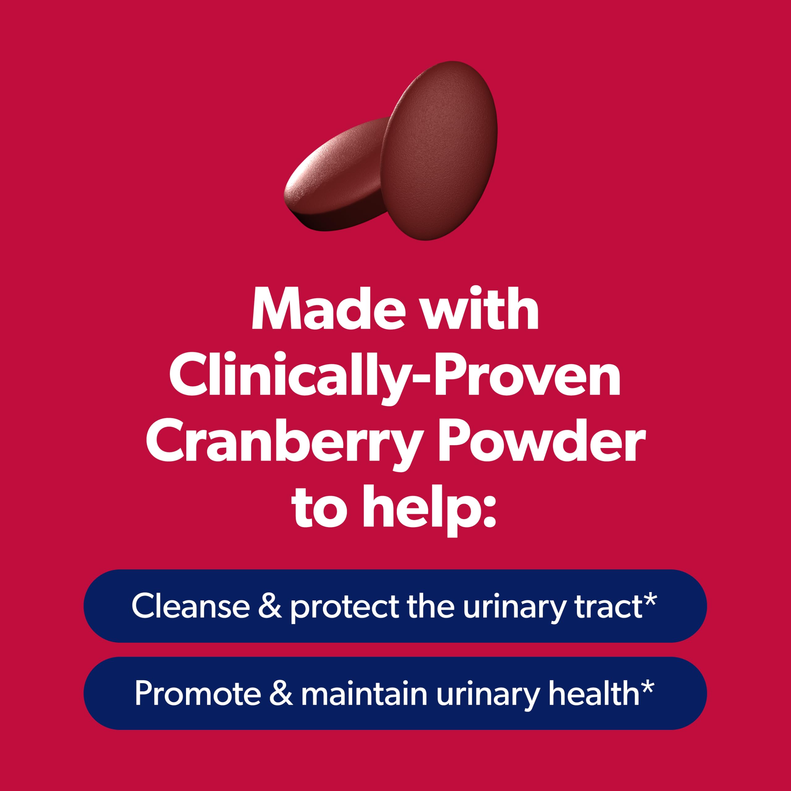 AZO Cranberry Pills for Urinary Tract Health for Women & Men, 50 Caplets | Made with Pacran Cranberry Powder, Sugar-Free Caplets, Bladder Support, 1 Serving Equals 1 Glass of Juice