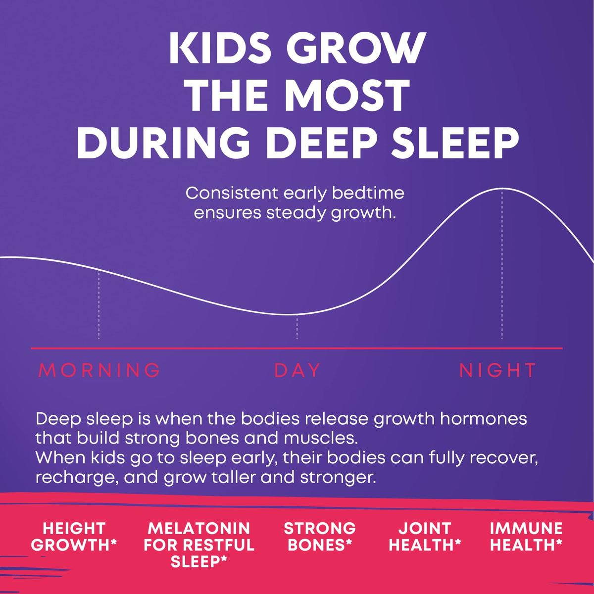 Height Growth Gummies with Melatonin - Kids Sleep Gummies with Ashwagandha
