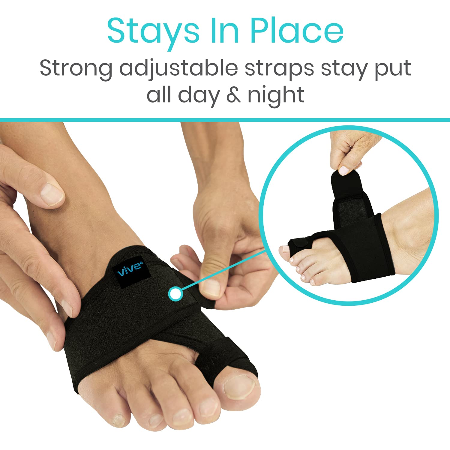 Buy now Vive Bunion Brace (Pair) - Big Toe Corrector Straightener with Splint - Hallux Valgus Pad, Joint Pain Relief, Alignment Treatment - Orthopedic Sleeve Foot Wrap Support for Men and Women (Black) at indiglob india