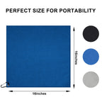 3 Pack Golf Towels (16"x16") with Carabiners, Durable Microfiber