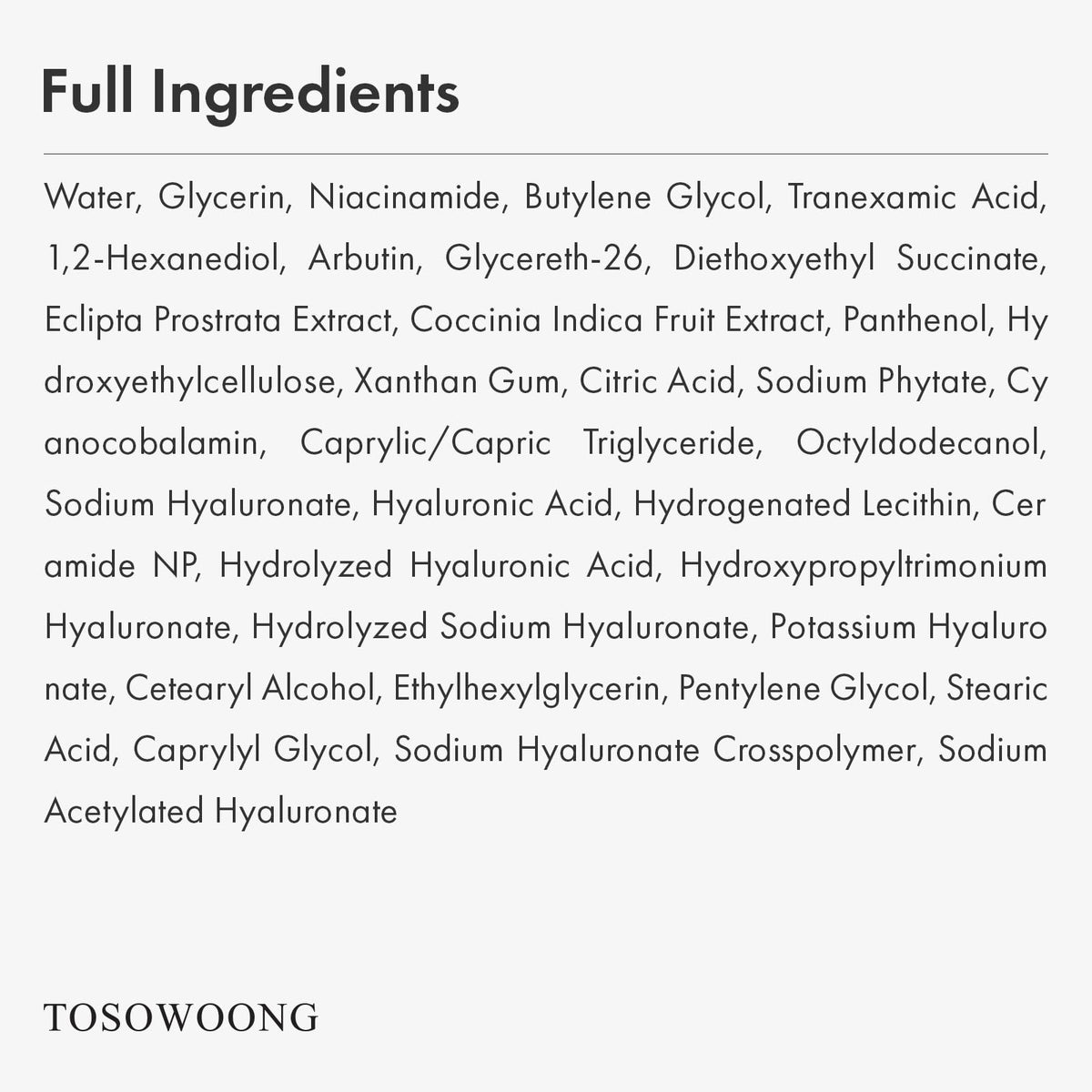 TOSOWOONG Niacinamide 10% + Tranexamic Acid 4% Serum for Radiant Glass Skin