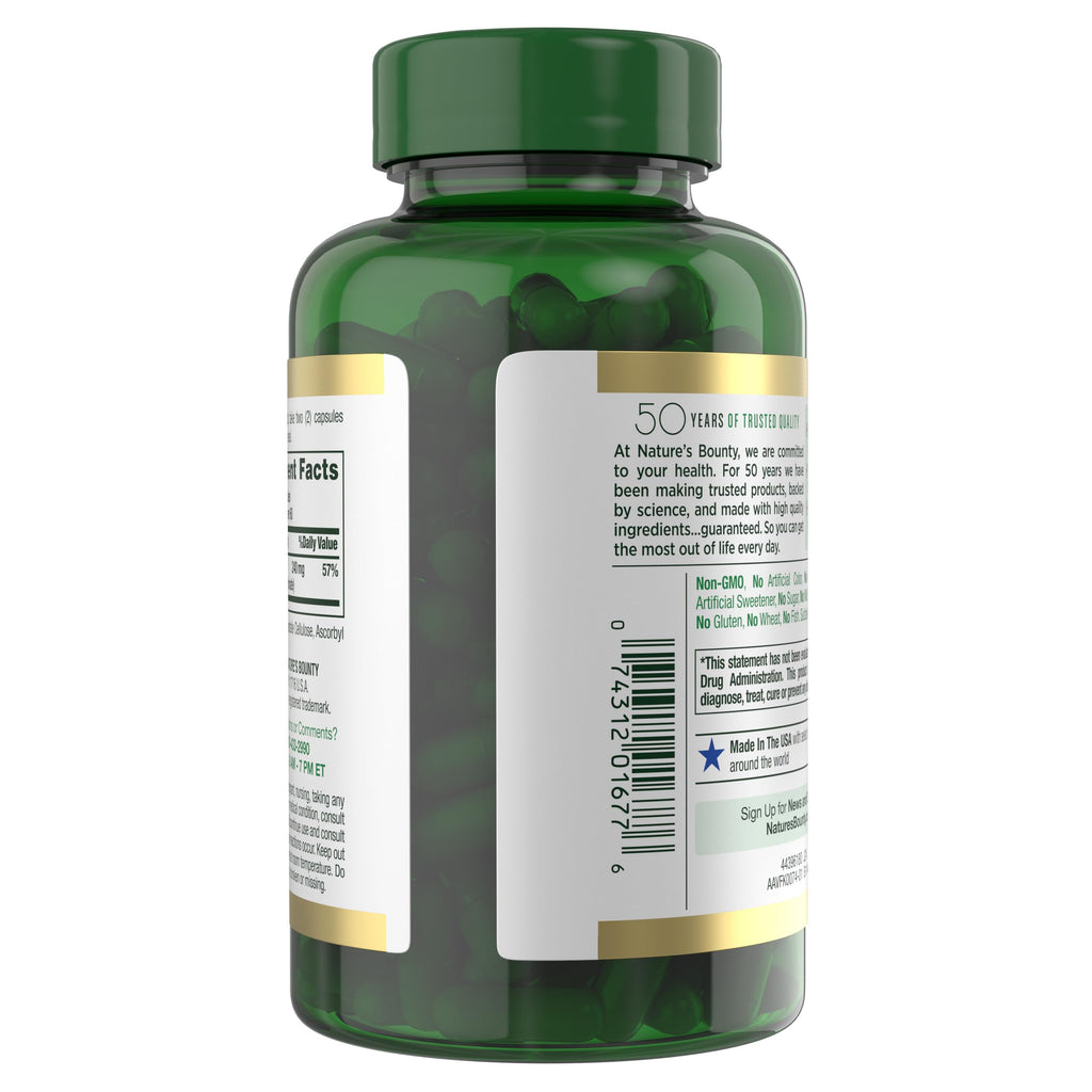 Nature’s Bounty High Absorption Magnesium Glycinate 240 mg for Supporting Muscle Relaxation and Bone, Heart & Nerve Health – Non-GMO, Gluten-Free, Vegetarian, 120 Count/60 Servings