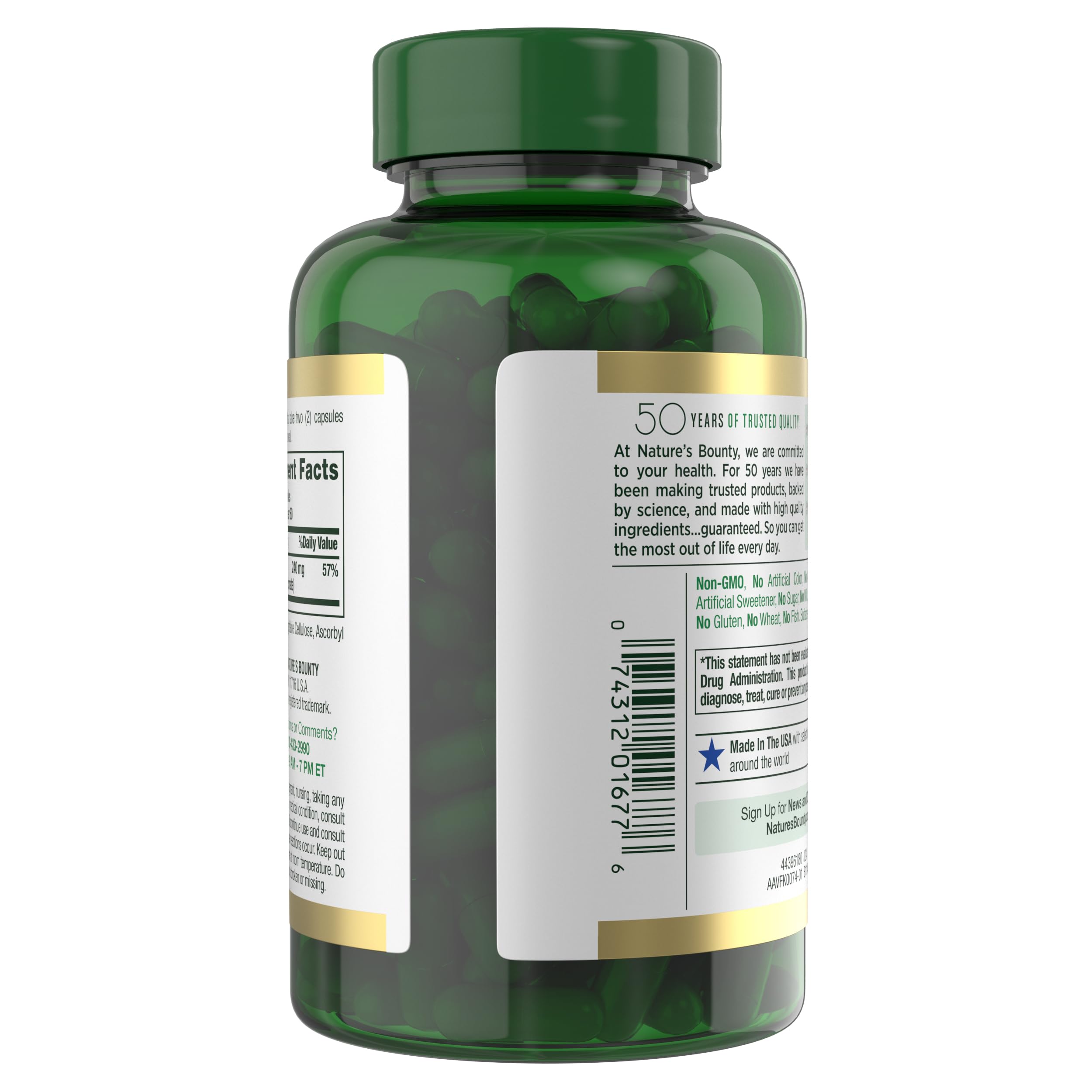 Nature’s Bounty High Absorption Magnesium Glycinate 240 mg for Supporting Muscle Relaxation and Bone, Heart & Nerve Health – Non-GMO, Gluten-Free, Vegetarian, 120 Count/60 Servings