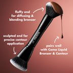 e.l.f. Liquid Bronzer & Contour Duo Brush | Silky Highly Pigmented Formula with Dual-ended Makeup Brush, Synthetic Bristles, 100% Vegan and Cruelty-Free