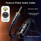 Buy now Cable Matters 3.5mm to XLR Cable - 6ft, Male to Male XLR to 1/8 Inch Cable, Compatible with iPod, MP3 Player, Laptop, Voice Recorder, and More, Black – Not for Microphone Use at indiglob india