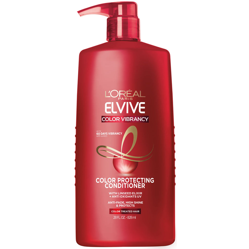 L'Oreal Paris Elvive Color Vibrancy Protecting Shampoo and Conditioner Set for Color Treated Hair, 28 Fl Oz (Set of 2)