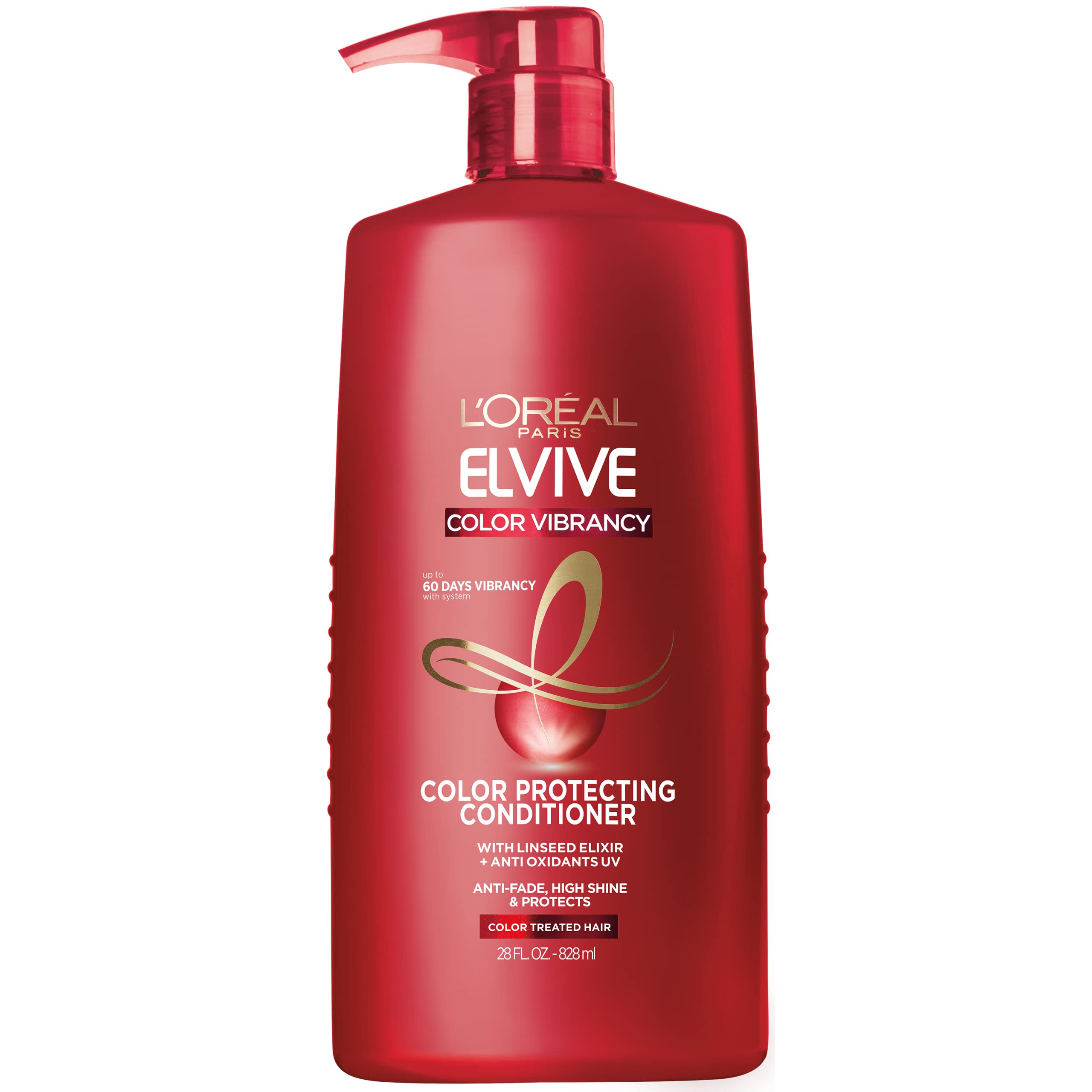 L'Oreal Paris Elvive Color Vibrancy Protecting Shampoo and Conditioner Set for Color Treated Hair, 28 Fl Oz (Set of 2)