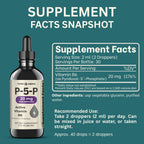 Think Above P5P Liquid Drops – Activated Vitamin B6 (Pyridoxal-5-Phosphate) – Fast Absorption Formula – Nervous System & Energy Support – 2 oz (60 mL)