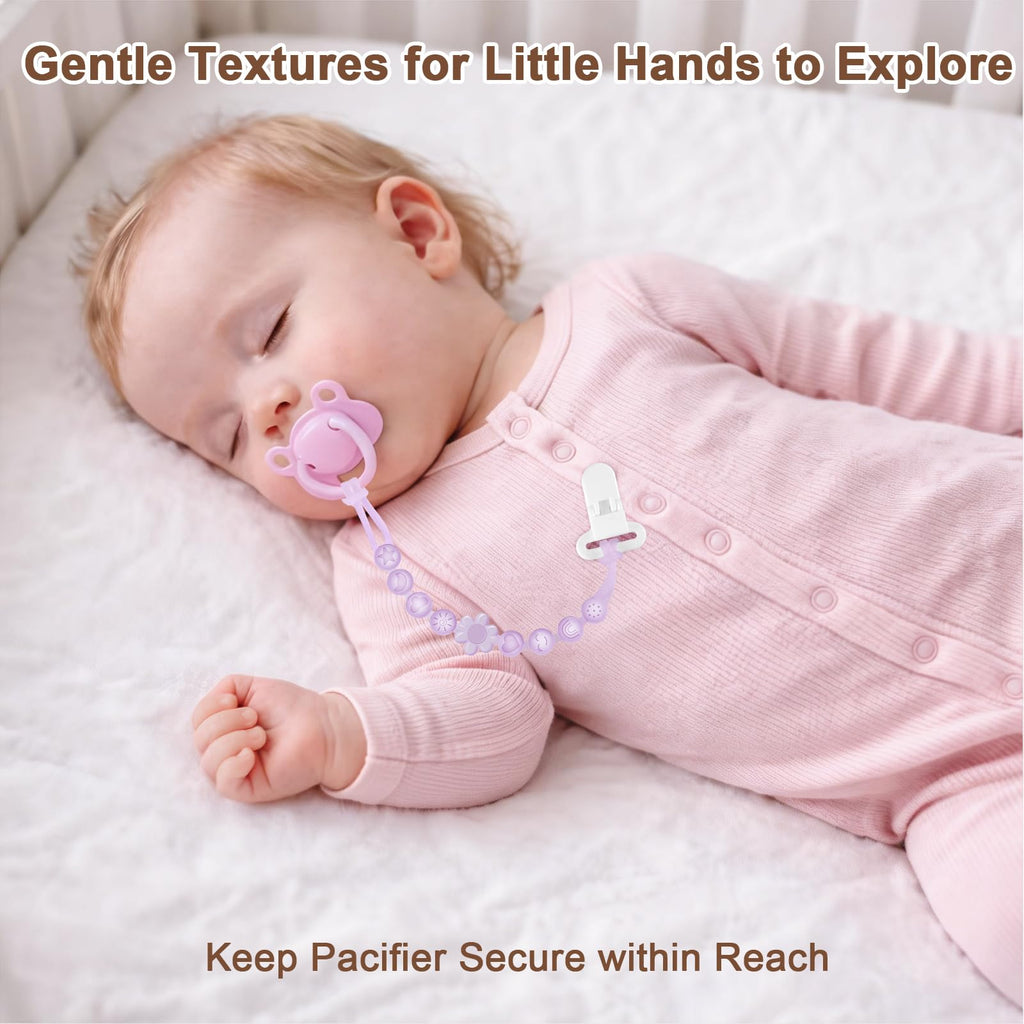 Silicone Baby Pacifier Clip Holder, One-Piece Beads, BPA Free