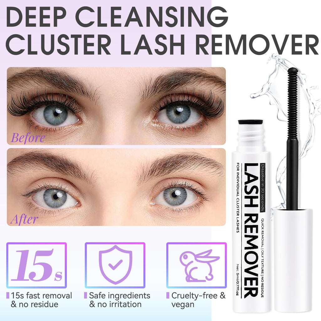 3 PCS Lash Kit Bond and Seal with Eyelash Tweezers Remover Kit