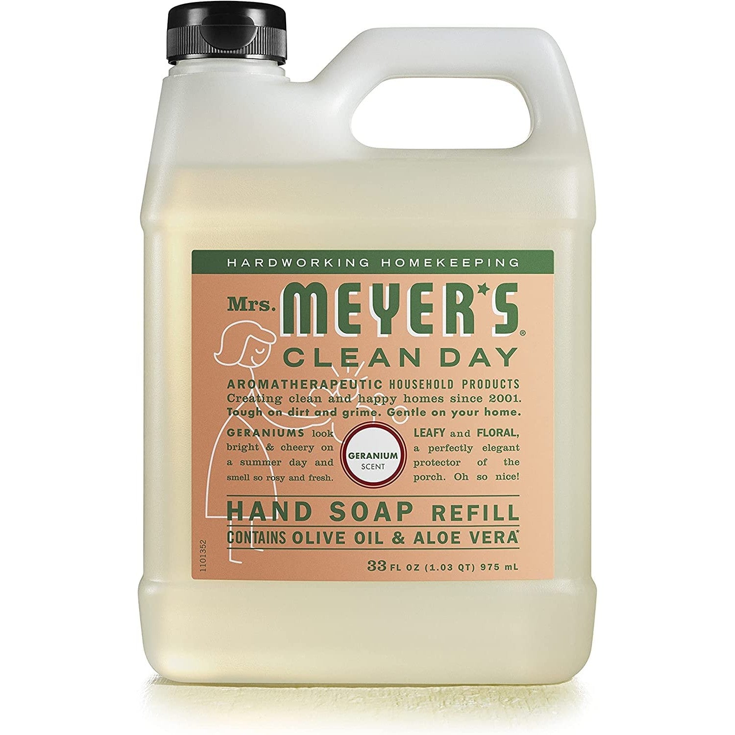 Buy now MRS. MEYER'S CLEAN DAY Hand Soap Refill, Made with Essential Oils, Geranium, 33 Fl. Oz (Pack Of 2) at indiglob india