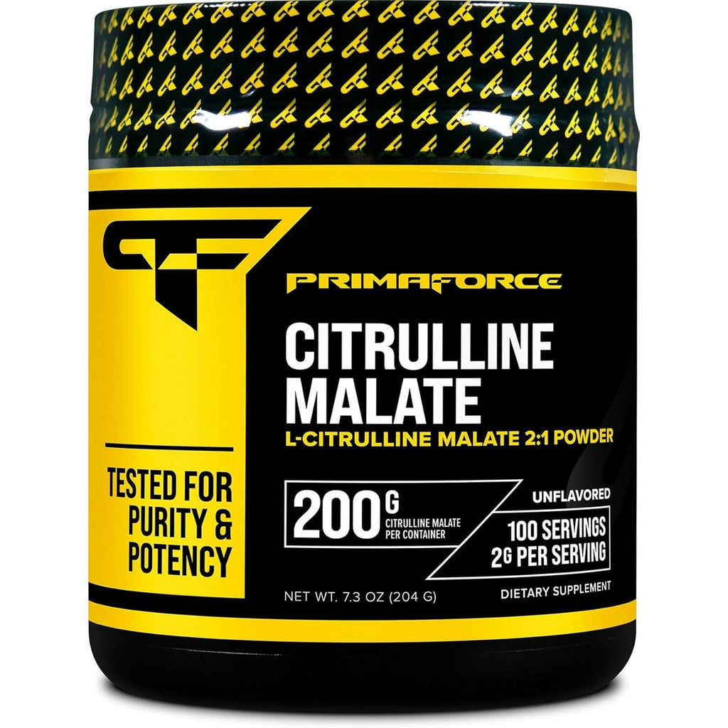 Buy now PrimaForce L-Citrulline Malate Powder, Unflavored Pre Workout Supplement, 200 Grams - Boosts Energy, Aids Recovery, Enhances Strength Performance â€“ Vegan, Non-GMO at indiglob india