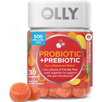 OLLY Probiotic + Prebiotic Gummy, 500 million CFUs, Peachy Peach - 30 Count