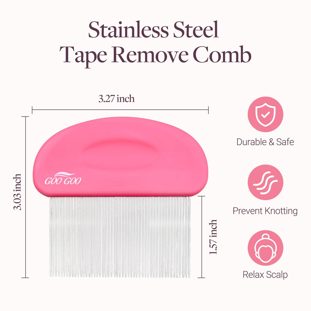 GOO GOO Tape Remover Comb, Professional Stainless Tape Remover Scraper Tool