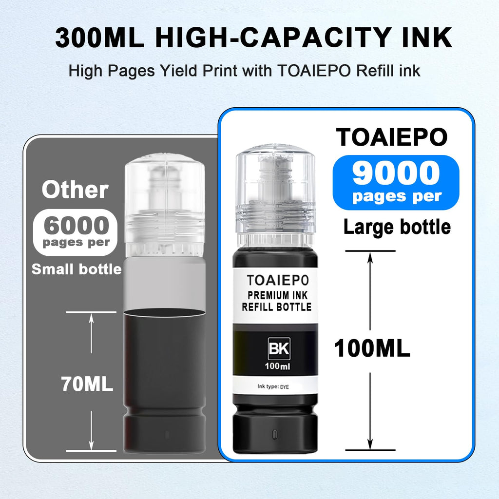 Black Ink Refill Bottles Replacement for T522 Black Ink