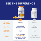 OmegaVia Ultra Concentrated Omega 3 Fish Oil, EPA DHA 1135 mg (60 Softgels) | 3x More Omega-3 in One Pill, Burp Free Omega 3 Supplement for Women & Men, Triglyceride Form, Brain & Joint Support
