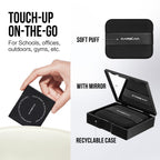 CARSLAN Makeup Blotting Paper with Powder, Keeps Makeup Fresh All Day | Black Magnet Blotting Sheet For Oily & Combination Skin, Compact with Puff & Mirror, 450 Sheets + 8 Refill Adhesive Pads