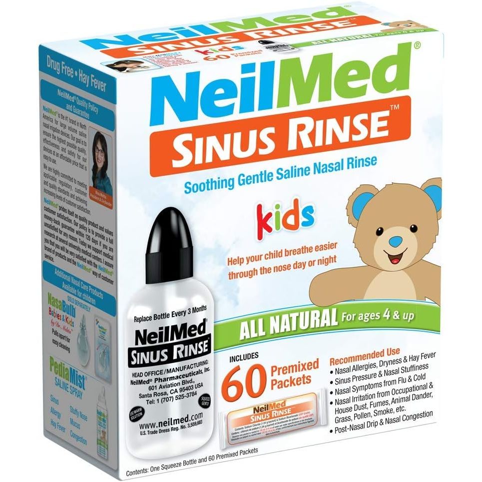 Buy now Neilmed's Sinus Rinse, Pediatric, Complete Saline Nasal Rinse Kit 60 Premixed Packets Default at indiglob india