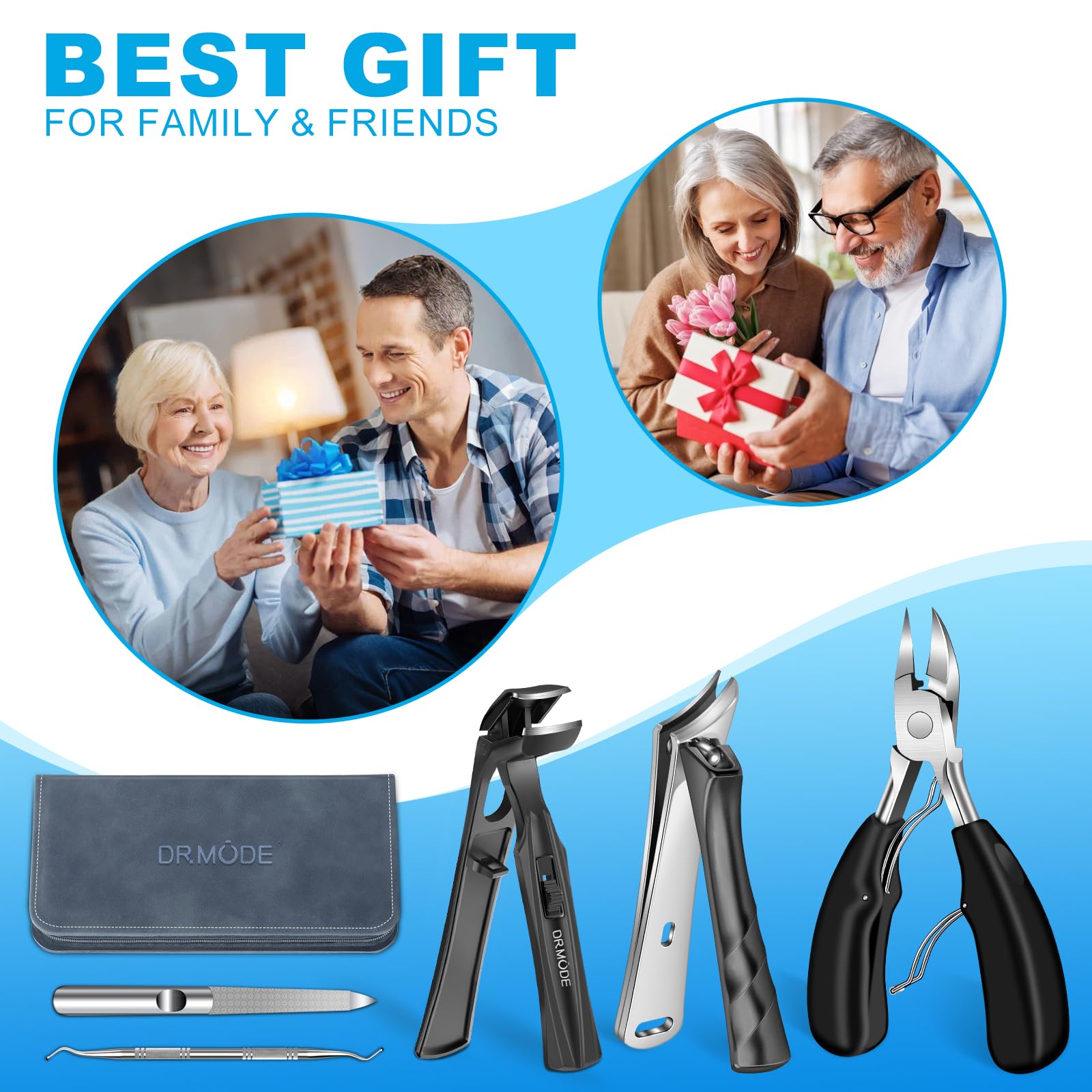 2026 Toenail Clippers for Thick Toenails for Seniors Angled Head | Large Toe Nail Clippers Set for Men, Long Handle Heavy Duty Ingrown Toenail Clippers, Ultra Sharp Slanted Finger Nails Cutter