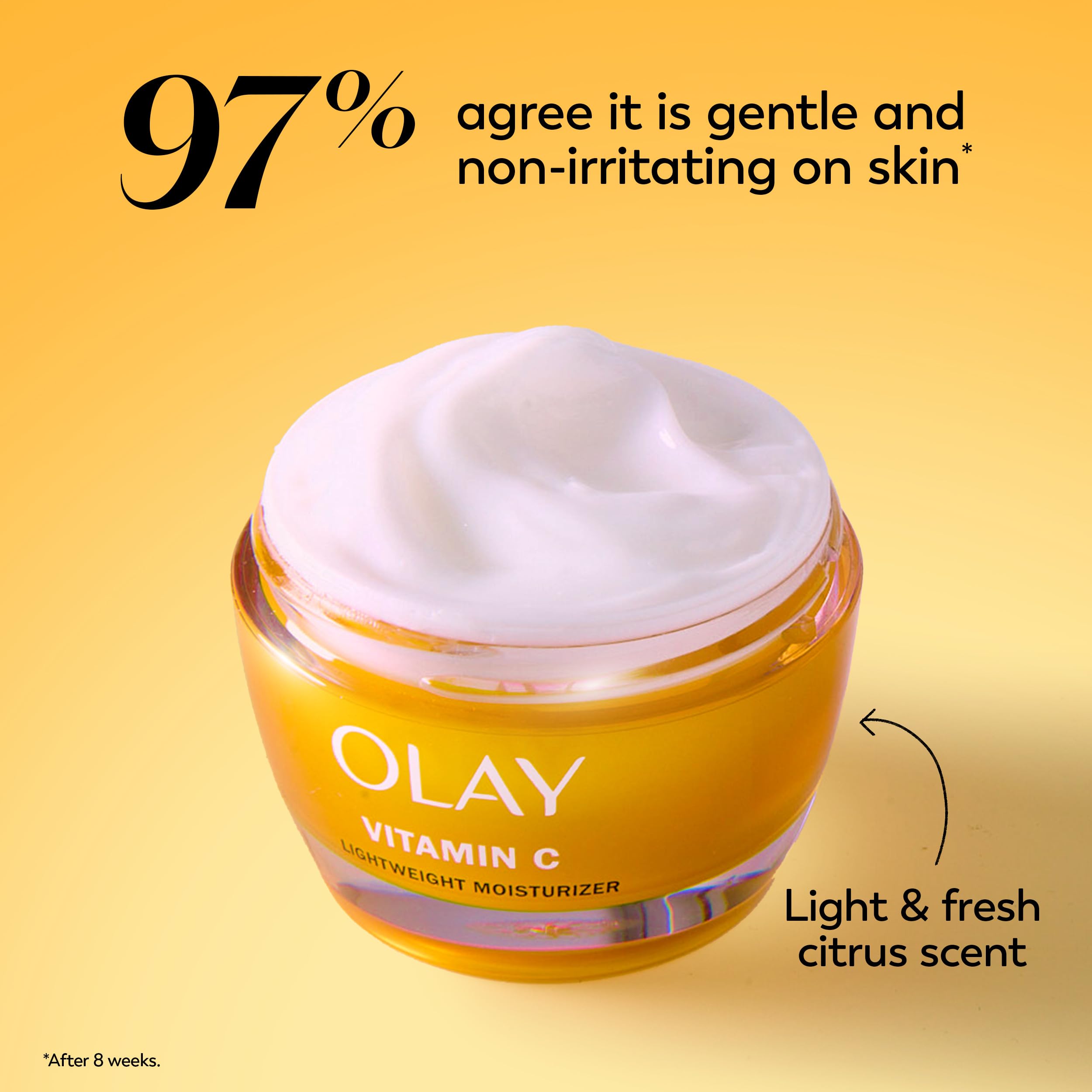 Olay Vitamin C Face Moisturizer, Brightening Cream for Women, Trial Size, Evens Tone, Dark Spot & Hyperpigmentation Reduction, Glowing Skin Care - Niaciniamide, Lactic Acid, 0.5 Oz