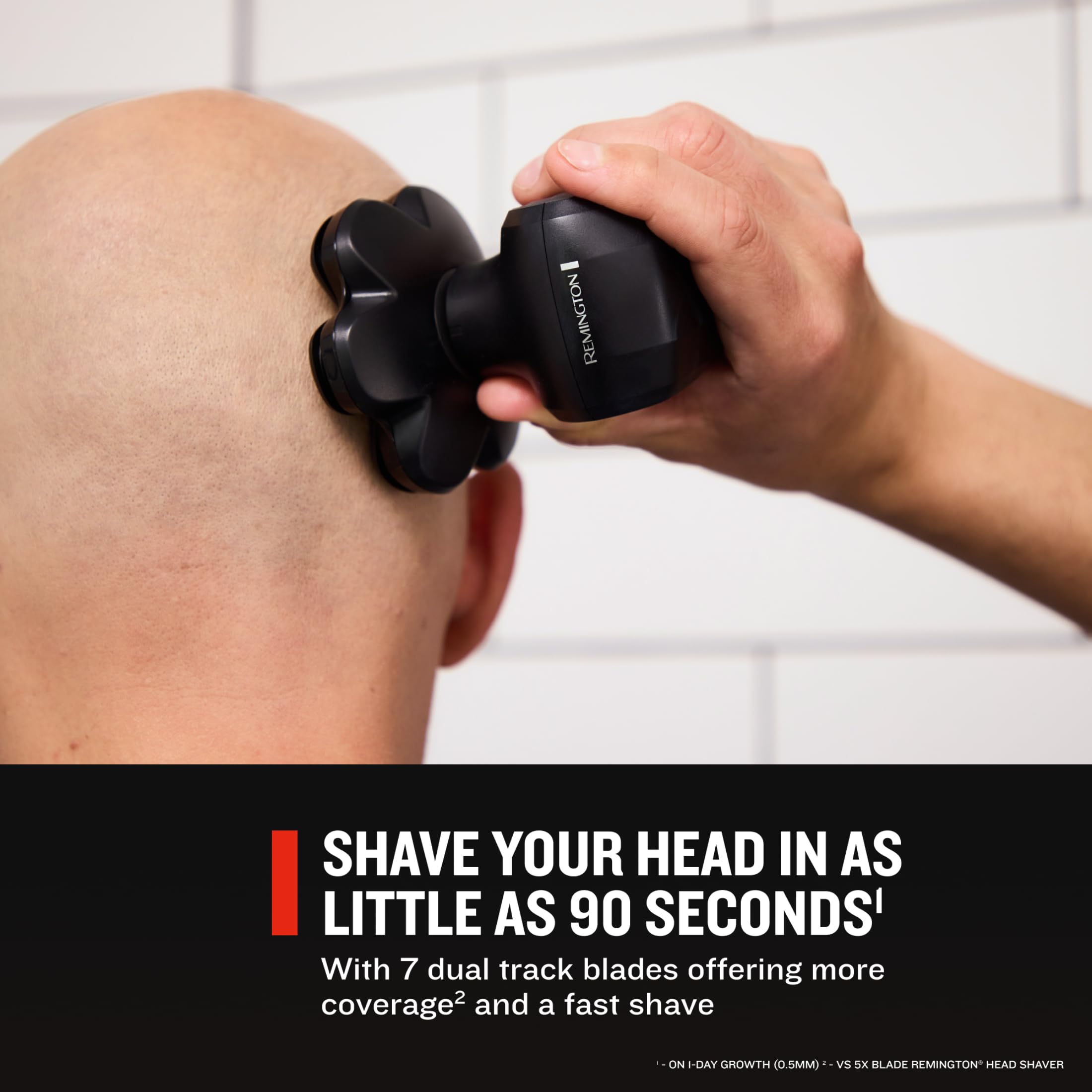 Remington Balder MAX Head Shaver for Men, 7-Head Rotary Wet & Dry Razor | Cordless Design for Flexible Use, 70-Min Runtime, rechargeable battery, wet & dry shaving, sleek black finish